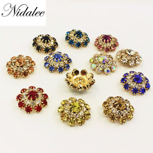 2017 Top Fashion Hot Sale Sewing Buttons Washable Rhinestones Plating Round Metal Shank Diy Buckles For Garment-25mm,10pcs 2024 - compra barato