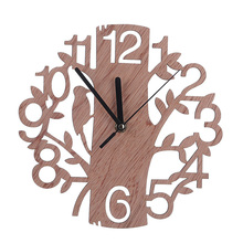 Large Wall Clock Vintage Wooden Tree Wall Clock Battery Roman Digital Watch Bedroom Decor 2024 - buy cheap