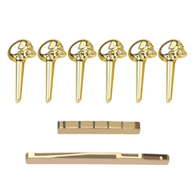 New Brass Bridge Pins Golden Saddle Nut Set for 6 String Acoustic Guitar Replacement Parts 6*Bridge Pins+1*Nut+1*Saddle 2024 - buy cheap