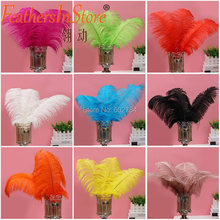 EMS Frete grátis cores sortidas 50 PCS 50-55 cm 20-22 polegada avestruz plumas de avestruz pena de Casamento peças centrais 2024 - compre barato