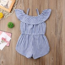 Newest Girl Jumpsuits 1Y-6Y Summer Baby Girls Stripe Romper Kids Toddler Jumpsuit Playsuit Outfits Clothes 2024 - buy cheap