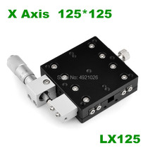 X Axis 125x125 LX125-L LX125-C LX125-R Trimming Platform Manual Linear Stages Bearing Tuning Sliding Table Cross Rail 2024 - buy cheap