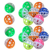 18Pcs Pet Cat Kitten Play Balls With Jingle Bell Pounce Chase Rattle Toy 2024 - buy cheap