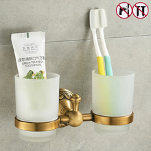 Nail Free Toothbrush Holder Brass Bathroom Bathroom Family Toothbrush Cups Holder 2024 - buy cheap