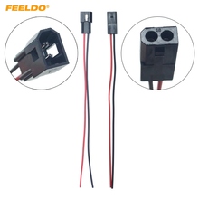 FEELDO 2 Pcs Carro ESCONDEU Lente Do Projetor Bi-xenon Alta Baixa Do Motor Cabo de Conexão da Fiação Do Farol Masculino/Feminino retrofit DIY Fio#5972 2024 - compre barato