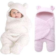 Polar Fleece Fabric Infant Baby Boy Girl Swaddle Sleeping Wrap Blanket Photo Prop Little Ear Hoodie Warm Blanket Bear Outfits 2024 - buy cheap
