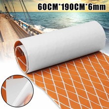 600MM*1900MM*6mm Self-Adhesive Foam Teak Decking EVA Foam Marine Flooring Faux Boat Decking Sheet Marine Orange White 2024 - buy cheap