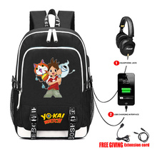 Mochila multifunción para hombres y mujeres con carga USB, bolsa para portátil, bolsas para libros de estudiantes para anime Youkai Watch backpack 8 style 2024 - compra barato