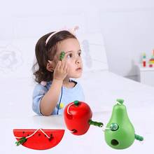 Wooden Thread Toy Educational Child Thread Worm Eat Fruit Pattern Baby Toy Early Learning Teaching Aid Baby Toy Birthday Gift 2024 - buy cheap