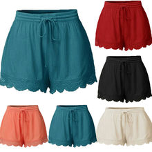 Elegant Summer Beach Women Casual Shorts Elastic High Waist Lace Plus Size Loose Soft Hot Shorts Ladies arrival Shorts 2024 - buy cheap