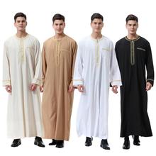 Men Muslim Islamic Kaftan Arab Vintage Long Sleeve Men Thobe Robe Loose Dubai Saudi Arab Kaftan Ramadan Men Clothing 2021 S-3XL 2024 - buy cheap