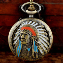 Vintage bronce Fob reloj Steampunk reloj de bolsillo con cadena COLLAR COLGANTE para hombres y mujeres 2024 - compra barato