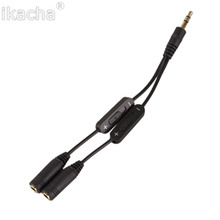 10pcs 3.5mm Stereo Cable Pro Audio Headphone Male To 2 Female Y Splitter Cable Volume Control 2024 - buy cheap