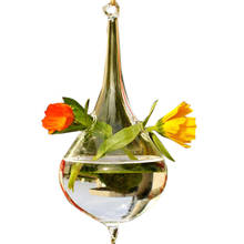 2019 Water Drop Glass Hanging Vase Bottle Terrarium Container Plant Flower Diy Table Wedding Garden Decor 8 x 15cm 2024 - buy cheap