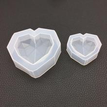 Concrete Mould DIY Geometry Heart-shaped Mold High Mirror Gypsum Aromatherapy Car Decoration Handmade Silicone Mold Concrete 2024 - buy cheap