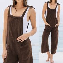 Celmia S-5XL Summer Rompers Womens Sleeveless Backless Cotton Jumpsuits 2019 Casual Vintage Wide Leg Playsuit Bib Overalls Femme 2024 - buy cheap