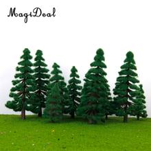 16Pcs Model Trees Railway Railroad Forest Street Diorama Scenery Layout Green Pine Tree HO OO N Scale 2024 - buy cheap