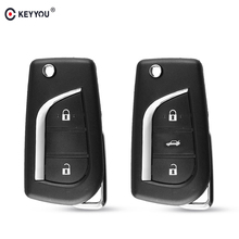 KEYYOU-carcasa de la llave a distancia del coche para Toyota Camry RVA4, carcasa plegable con tapa de 2/3 botones, reemplazo automático, clave sin grabar, Toy43 2024 - compra barato