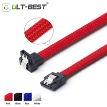 ULT-BEST 50 см SATA 3,0 III SATA3 7pin кабель для передачи данных под прямым углом 6 ГБ/сек. кабели SSD кабель для жесткого диска шнур для передачи данных с нейлоновым рукавом 2024 - купить недорого