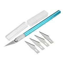 Metal Handle Scalpel Craft Knife Cutter Engraving Hobby Knive with 6pcs Blades Hand Cutting Tools 2024 - buy cheap