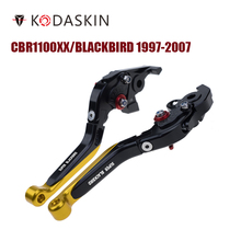 Kodaskin esquerda e direita folding extensíveis alavancas de embreagem do freio para honda cbr1100xx/blackbird 1997-2007 preto 2024 - compre barato