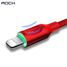 For Lightning Cable iPhone XS X 8 7 6 6S iPad Cable Rock Led Light Auto Disconnect Charge Cord Fast Charging Data Sync Usb Cable 2024 - buy cheap