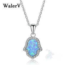WalerV New for Women's Set Fashion Only Unique Imitation Opal Finger Shape Pendant Necklace Wedding Jewelry Charm Gift 2024 - buy cheap