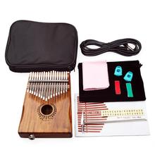 Muspor 17 Keys EQ Kalimba Mbira Calimba Solid Acacia Thumb Piano Link Speaker Electric Pickup with Bag + 3M Cable Musical Gift 2024 - buy cheap