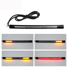 Motorcycle Light Bar Strip Tail Brake Stop Turn Signal Integrated 3528 SMD 48 LED Red Amber Color License Plate Light 2024 - buy cheap