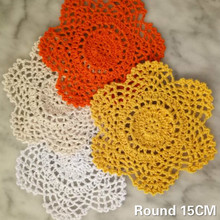 15CM Round Vintage Crochet Flowers Dining Doilies Cotton Table Coaster Wedding Napkins Christmas Placemats Mantel Individual Pad 2024 - buy cheap