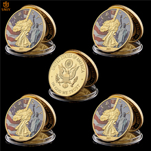 Estatua de la libertad de EE. UU., estadio Cultural del mundo dorado de EE. UU., colección de monedas conmemorativas con tapas acrílicas de protección 2024 - compra barato