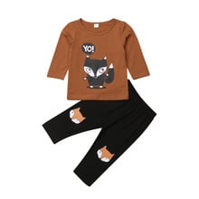 Yo Fox Baby Boy Clothes set Carton T-shirt Top Pants Trousers Outfit for Newborn Baby boy Infant Children Clothes Kid Clothing 2024 - buy cheap