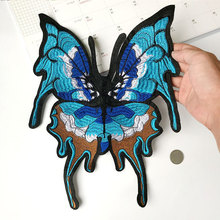 PGY Colorful Butterfly DIY Clothing Patches Big Sew On Applique High Quality Embroidered For T-Shirt Fabric Sewing Accessories 2024 - buy cheap