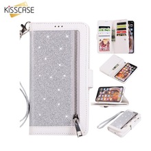 KISSCASE Bling Glitter Case For Samsung Galaxy A6 Plus 2018 Zipper Wallet Case For Samsung S7 Edge S8 S9 Plus S10 Lite Cover 2024 - buy cheap