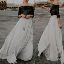 2019 High Waist Women Chiffon Skirt Long Women Beach Summer Boho Soid Maxi Skirt Saia Longa Faldas Ruffles Hem Long Skirt 2024 - buy cheap