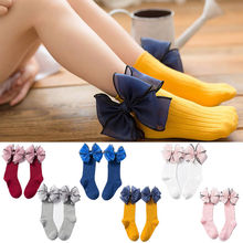 Toddler Baby Cute Girls Knee High Socks Bow-knot Princess Cotton Sock for 1-10Y 2024 - buy cheap
