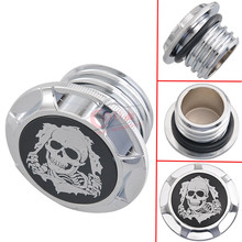 Motorcycle Aluminum Alloy Aluminum Skull Gas Cap Fuel Tank Cover Fits For Harley Sportster XL 883 1200 48 New 2024 - buy cheap