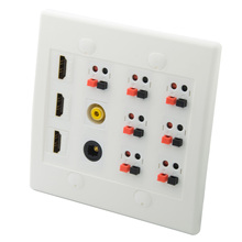 2 Gang 7.1 Speaker Wall Plate With Additional HDMI Toslink Fiber Female To Female Connector 2024 - buy cheap
