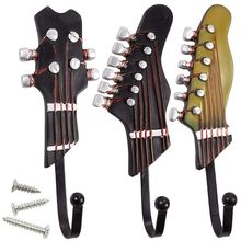 Vintage Guitar Shaped Decorative Hooks Rack Hangers for Hanging Clothes Coats Towels Keys Hats Metal Resin Hooks Wall Mounted 2024 - buy cheap