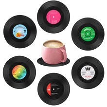 6Pcs/set Retro CD Modeling Coffee Drink Cup Mat Drink Coasters Placemat Table Cup Mat Home Decor Non-slip Insulation Pad 2024 - buy cheap