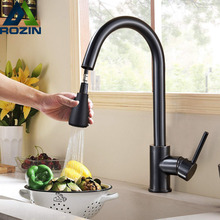 Black Pull Down Kitchen Faucet Tap Single Handle Oil Rubbed Bronze Kitchen Sink Mixer Tap 2 pattern Shower Spout Hot Cold Faucet 2024 - buy cheap