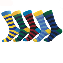 Men Socks Happy Funny Colorful Coarse Stripes Fashion Harajuku Street style Hip Hop Ventilation Long Cotton Skate Socks Autumn 2024 - buy cheap