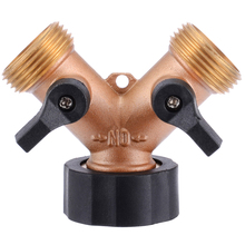 Hose Pipe Splitter 3/4 Inch Brass 2 Way Valve Splitter Hose Pipe Adapter Connector Tap Gardening Irrigation Tool 2024 - buy cheap