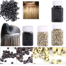 Micro Rings 4*3MM 200/500Pcs Micro Crimp Beads Micro Bead Hair Silicone Ring/Links/Beads For Hair Extensions 3 Colors 2024 - buy cheap