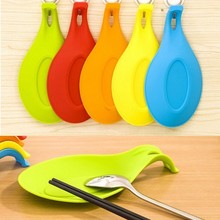 1Pcs Silicone Spoon Rest Sweet Color Spatula Holder Heat Resistant With Hook MIni Cup Mat Useful Kitchen Gadgets Kitchen Tool 2024 - buy cheap