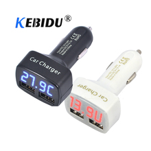 KEBIDU-cargador USB Dual 4 en 1 para coche, medidor de voltaje/temperatura/corriente, adaptador, pantalla Digital, para teléfono inteligente 2024 - compra barato