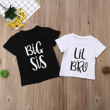Citgeett/Летняя футболка для маленьких мальчиков с принтом «Маленький Брат» летняя футболка для девочек с надписью и короткими рукавами 2024 - купить недорого