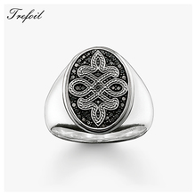 Signet Ring Elegant Love Knot Black,Fashion Jewelry 925 Sterling Silver Trendy Party Gift for Women Men Boy Girl Anillos Hombre 2024 - buy cheap