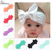2019 Brand New Toddler Girls Kids Baby Bow Hairband Headband Stretch Turban Knot Head Wrap Candy Color Big Bowknot Baby Headwear 2024 - buy cheap