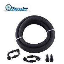 ESPEEDER AN8 0/45/90/180 Degree Reusable Push on Hose End Fitting Adapter & Black Rubber 3m Oil Fuel Hose Line Oil Cooler Kit 2024 - buy cheap